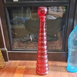 Red Glass Decorative Vase
